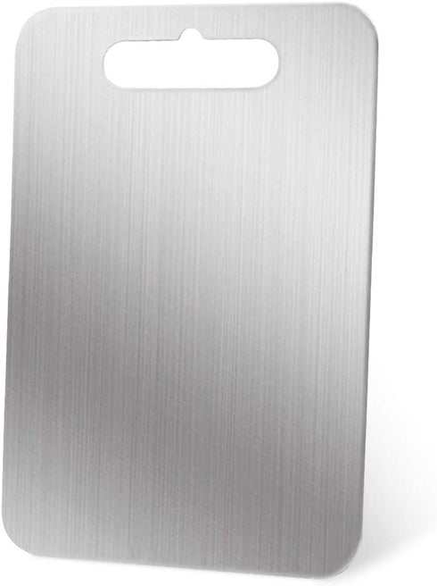 Acescen Stainless Steel Cutting Board for Kitchen Fruit Choping Non-slip Easy Grip Board Heavy Duty Cut double-Sided Boards with Handle for Vegetables Meat Cheese 18.1 x 11.8in