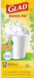 Glad Trash & Food Storage OdorShield Small Trash Bags, Gain Original & Febreze, 4 Gal, 26 Ct - Pack of 6 (Package May Vary) (COMINHKG128835)