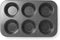 MONFISH Muffin Pan 6 Jumbo Cup Carbon Steel Black Stone non Stick Coating Muffin cupcake Tin 3.5inch cup 13.385x8.66x1.77 inch