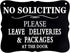 WaaHome Please Leave Deliveries and Packages at The Door Sign, No Soliciting Sign for House Home Door Business, 6''x8''