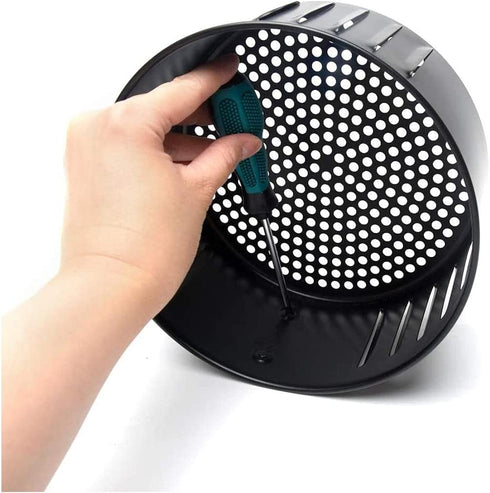 Hongwen Air Fryer Replacement Basket, Non Stick Sturdy Roasting Cooking Cast Iron Baking Tray Universal Bread Pan Air fryer Accessories for All Air Fryer Oven (3.5l with tools)