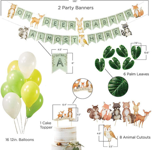 Kate Aspen Woodland Baby Shower, One Size, 33 Piece Party D©cor Kit