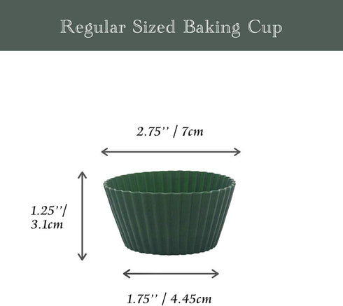 TeaRoo Silicone Baking Cups, Reusable Cupcake Muffin Liners Non-Stick Cup Cake Molds Tin Cup, Pack of 12 Standard Size Cupcake Holder