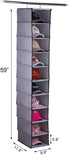 WRITENBACO Hanging Closet Hat Rack 10 Shelf Organizer, Baseball Caps and Hats Storage Holder (Grey)
