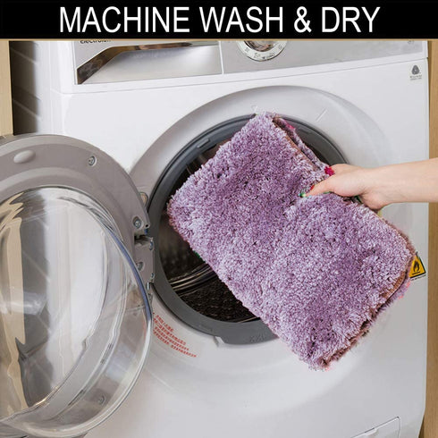 Walensee Bath Rug for Bathroom Non Slip Bathroom Mat (20 x 32, Lavender) Water Absorbent Soft Microfiber Shaggy Bathroom Rug Machine Washable Bath Mat for Bathroom Thick Plush Shower Mat