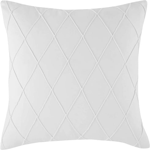 Longhui bedding Pure White Throw Pillow Covers 2-Pack 22 x 22 Inch Cushion Covers Sturdy and Discrete Zipper Opening Premium Quality Polyester - Decorative Pillow Covers for Couch Sofa Bed
