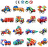 MAGBLOCK 4 Pieces Wheels Set, Compatible with Other Brands of Standard Size Square Shape with Hole Magnetic Blocks, are not Suitable to Magnetic Tile Without Hole, Wheels Bases for Kids/Toddler Toys