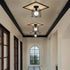 Hedume 2 Pack Semi-Flush Mount Ceiling Light, Retro Black Industrial Ceiling Light - Black Painting Metal Pendant Light Fixture for Hallway Stairway Bedroom Kitchen ( E27 )