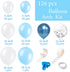 Blue Balloon Garland Arch Kit - 126 Pieces/PCS Metallic Blue White and Silver Confetti Latex Balloons for Baby Shower Birthday Wedding Graduation Bachelorette Anniversary Party Background Decorations