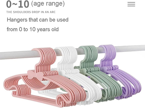 Plastic Kids Hanger,30 Pack Small Hanger Toddler Hangers for Laundry and Closet,Baby Coat Hanger Childrens Durable Hangers,Purple