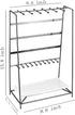 MORIGEM Jewelry Organizer, 5 Tier Jewelry Stand, Decorative Jewelry Holder Display with White Tray for Necklaces, Bracelets, Earrings & Rings, Dark Gray