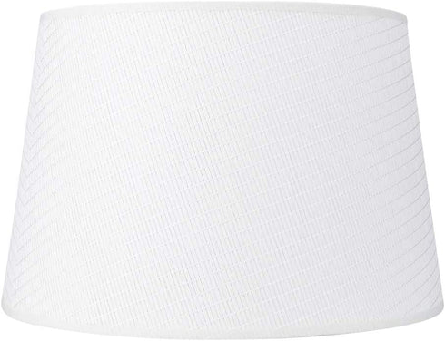 ALUCSET Double Medium Paper Lamp Shades Set of 2, Drum Lampshades for Table Lamp and Floor Light, 10x12x8 inch, Natural Crafted, Spider (paper white, 2 PCS Pack)