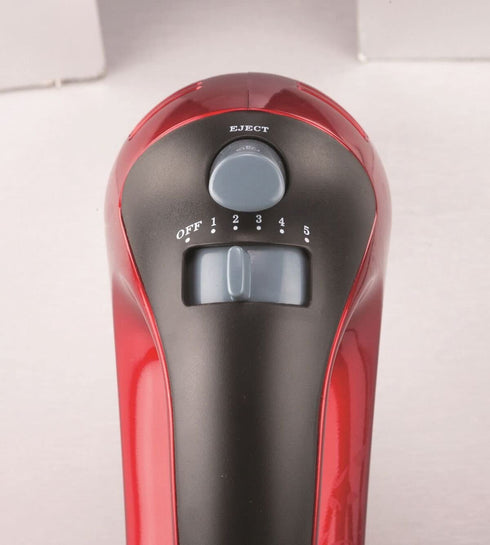 Brentwood Electric Hand Mixer, Lightweight 5-Speed, Red