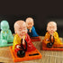 FAVOMOTO Little Monk Figurine Solar Head Toys Funny Car Shaking Head Toy Chinese Little Buddha Monk Statue Car Dashboard Ornament Home Decorations