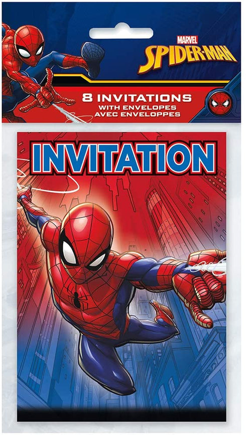 Spiderman Invitation Cards - 8 Pcs