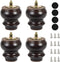Wooden Round Gourd Furniture Legs 3 Inch Set of 4 Mid-Century Modern Sofa Couch Chair Armchair Night Stand Recliner Dresser Cabinet Feet Legs with Pre-Drilled Bolts (3" / 8cm, Walnut)
