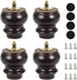 Wooden Round Gourd Furniture Legs 3 Inch Set of 4 Mid-Century Modern Sofa Couch Chair Armchair Night Stand Recliner Dresser Cabinet Feet Legs with Pre-Drilled Bolts (3" / 8cm, Walnut)