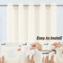 Furlinic Fabric Shower Curtain Liner Extra Width 108 Inch Ringless Waterproof Curtains for Bathroom Stall RV Hotel with Plastic Grommet Hooks and Weighted Hem,Beige,108x72 Inch
