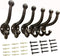 Rustic Brown Cast Iron Hooks,Antique Old Shabby Chic Cast Iron Hooks, Wall Mounted Hooks (Set of 6) Ymaiss Vintage Inspired Coats, Bags, Hats, Towels,Matching Screws Included