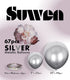 SUWEN Silver Metallic Balloons Kit 67PCS 10 Inch 5 Inch Different Sizes Latex Helium Shiny Chrome Silver Balloons for Birthday Graduation Anniversary Party Decorations