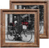 10x10 Frame Wood Set of Two, Rustic Square Frame for Wall Mount & Tabletop 10 by 10 Frame Mounting Hardware Included