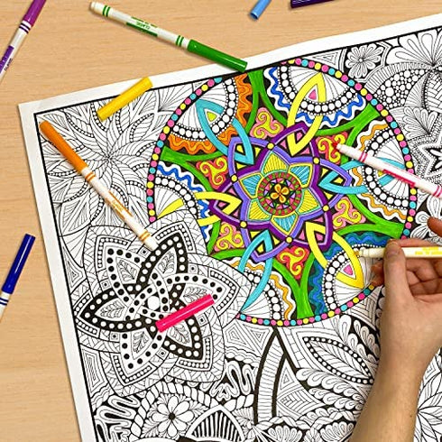 Stuff2Color Giant Coloring Poster Mandala Madness for Kids and Adults - Great for Family Time, Girls, Boys, Arts and Crafts, Adults, Care Facilities, Schools and Group Activities (1 Pack)