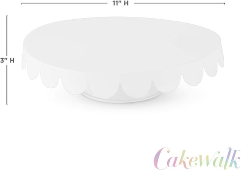 Twine White Stainless Steel Cake Stand, Set of 1, Cupcake Stand, Home Decor, Food Service, Dessert Accessory, 11-Inch Diameter, White