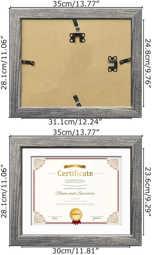 Edenseelake 4 Packs 8.5 x 11 Picture Frame, Rustic 8.5x11 Photo Frames for Wall Mounting and Tabletop Decoration, Grey