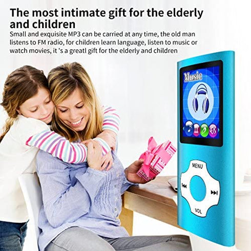 MYMAHDI Support TF Card USB Port Slim Small Multi-Lingual Selection 1.8 LCD Portable MP3/MP4, MP3 Player, MP4 Player, Video Player, Music Player, Media Player, Audio Player Blue