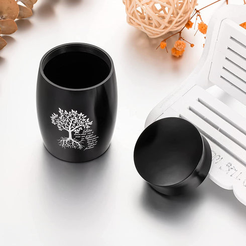Small Urn for Ashes 3 Inches Mini Tree of Life Aluminum Urn for Human Ashes Cremation Funeral Ash Holder - Like Branches on a Tree we Grow in Different Direction?but Love Keeps us Together Forever