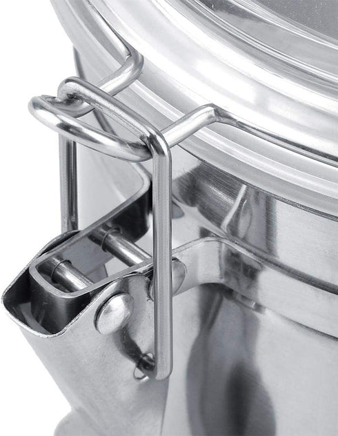 Eboxer Coffee Canister Stainless Steel Airtight Canister for Kitchen with Clear Lid and Sturdy Locking Clamp for Coffee Bean Tea Cereal Sugar Cookie Nut(1100ml)