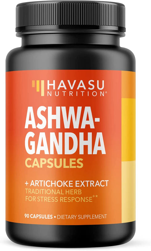 HAVASU NUTRITION Ashwagandha Capsules with Artichoke Extract to Support Stress Response & Mood Support (1000 mg)