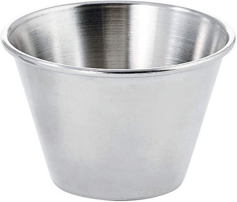 Winco SCP-40, 4-Ounce Stainless Steel Round Ramekin Condiment Sauce Cups, 1 Dozen Pack