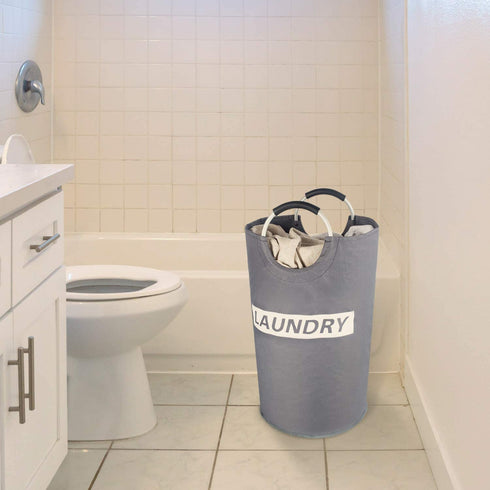 Lifewit 82L Large Laundry Basket Collapsible Clothes Hamper Durable Oxford Fabric Portable Folding Laundry Bin for Bedroom, Laundry Room, Closet, Bathroom, College, Grey
