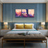Sunrise and sunset Mountain abstract landscape painting Canvas Wall Art for living room bathroom Wall Decor for bedroom Canvas pictures Artwork 12" x 16" 3 Piece framed office Modern Home decoration