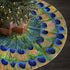 Peacock Feathers Christmas Tree Skirt 36 in for Christmas Decorations Skirt Rustic Xmas Holiday New Year Party Tree Mat Decor Indoor Outdoor Christmas Tree Mats