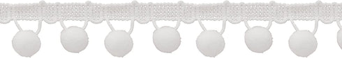 Wright Products Simplicity Ball Fringe 1-1/8"X12yd, White