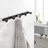 BigBig Home Black Bathroom Towel Hook, Coat Rack with 5 Hooks Wall Mount Matte Black Robe Hanger Heavy Duty Stainless Steel, 13 Inch