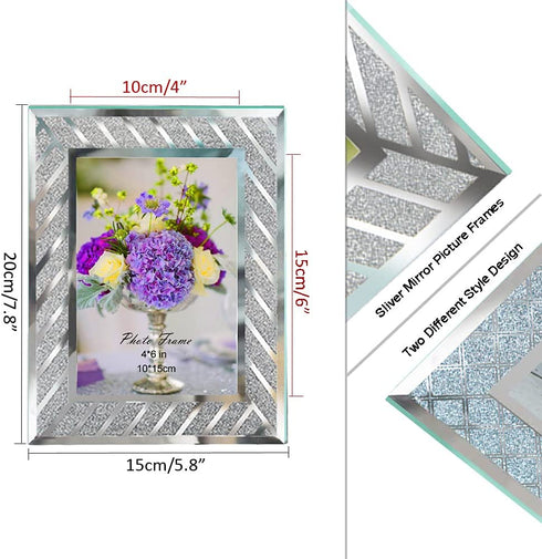 SixCivet Picture Frames,4x6 Glass Picture Frames,Set of 2 Picture Frames Fit Photo 4 by 6 Inch for Tabletop Display