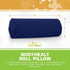 BodyHealt Roll Pillow, Bolster Pillow - Round Pillow with Extra Firm Density. Round Neck Pillow for Spine & Neck Support. Lumbar Roll, Cylinder Pillows for Lumbar Support. Cervical Roll (5X12" Navy)