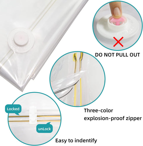 AirBaker Vacuum Storage Bags Hand Pump Included for Comforters Blankets Clothes Pillows Travel Space Saver Seal Bag (4 x Jumbo, 4 x Large)