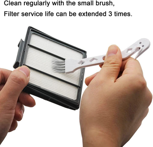 Lemige 10 Pack Replacement Filter Side Brush for Shark ION Robot Vacuum R85 RV850 S86 S87 S88 R71 R72 R75 RV761 RV771 RV871 AV751 AV752 AV753, 1 Main Brush & 2 Filters & 6 Side Brushes & 1 Clean Brush