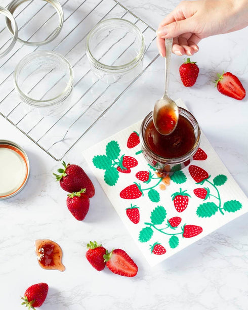 Now Designs Swedish Dishcloth (Set of 2), Strawberries 2 Count