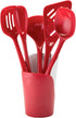 Hutzler Melamine Cooking Utensils and Crock Set, 6-pc, Red