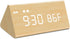 MOSITO Wooden Digital Alarm Clock with 0-100% Dimmer, Dual Alarm, Weekday /Weekend Mode, Snooze, Wood Made LED Clocks for Bedroom, Bedside, Desk, Kids (Bamboo)