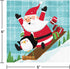 Fun with Santa Themed Party Supplies | Bundle Includes Paper Plates and Napkins for 16 People Plus Tablecover | Santa and Penguins Design