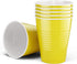 DecorRack 80 Party Cups, 16 oz -BPA Free- Plastic Soda Cups, Perfect for Birthday, Picnic, Indoor and Outdoor Event, Stackable, Reusable, Disposable Round Beverage Drinking Cup, Yellow (Pack of 80)