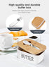 AISBUGUR Large Butter Dish with Lid Ceramics Butter Keeper Container with Knife and High- quality Silicone Sealing Butter Dishes with Covers Good Kitchen Gift White