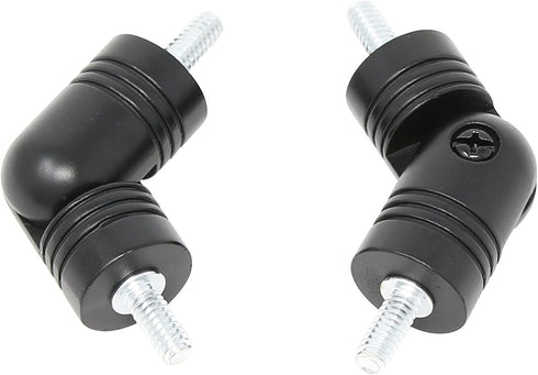 MERIVILLE Hinged Elbow Connector - Designed for Bay Window Curtain Rods or Corner Drapery Rods up to 1-inch Diameter, Black Finish, 2 Pcs