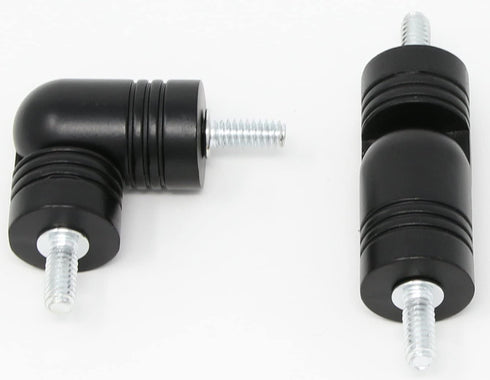 MERIVILLE Hinged Elbow Connector - Designed for Bay Window Curtain Rods or Corner Drapery Rods up to 1-inch Diameter, Black Finish, 2 Pcs